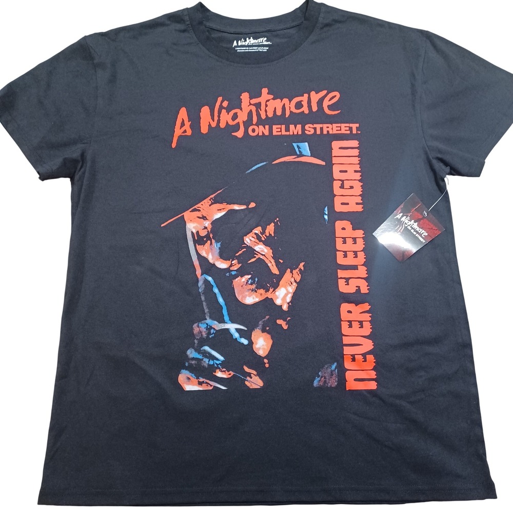 Nightmare on Elm St. Krueger Never Sleep Black Shirt Mens L